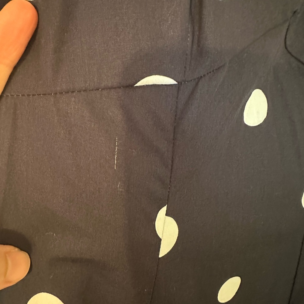 ⚡️NWT Elegant Navy and White Polka Dot Long Sleeve Dress - Picture 8 of 8